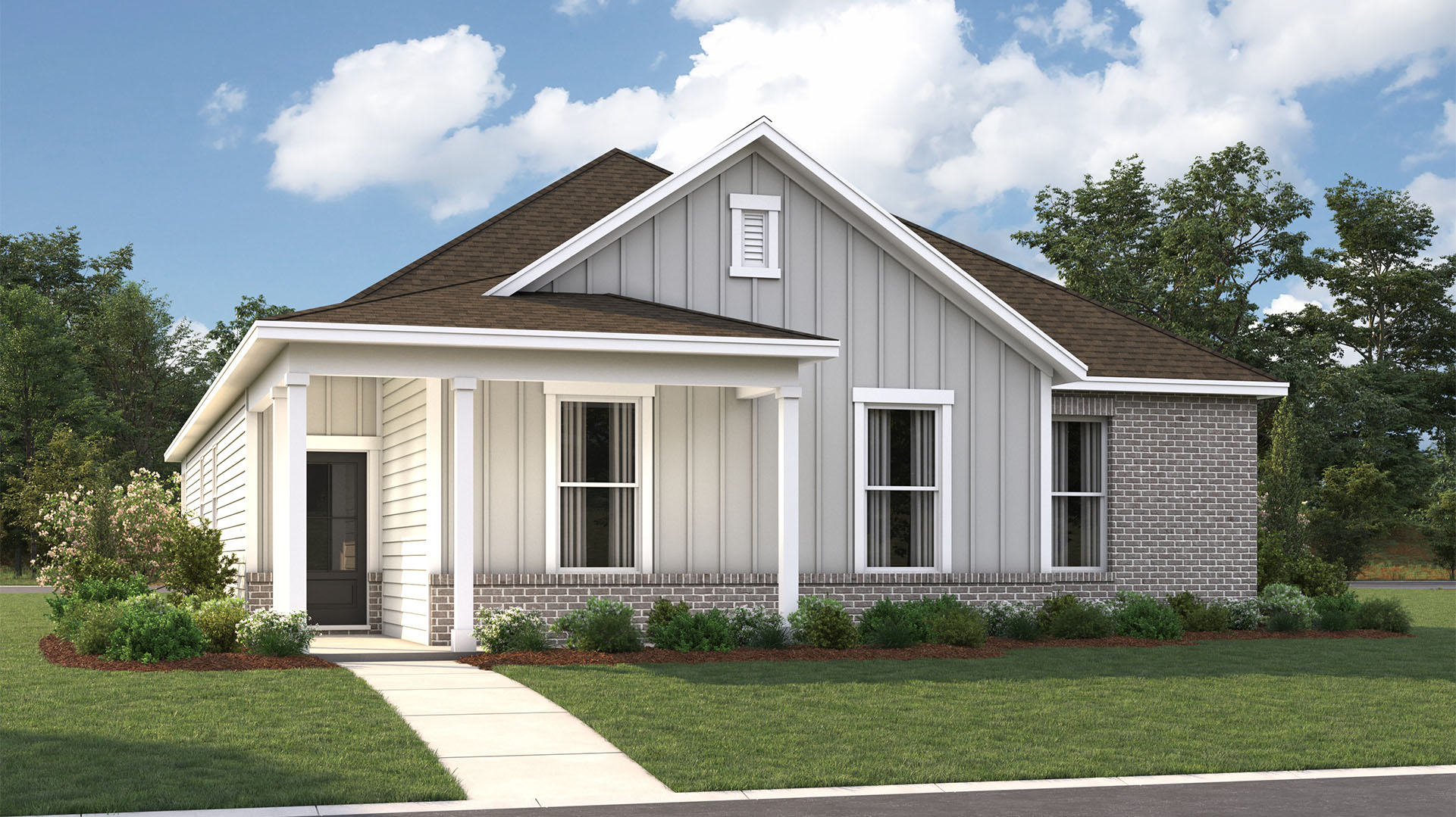 Exterior elevation of the Ardmore A24, a single story alley load home