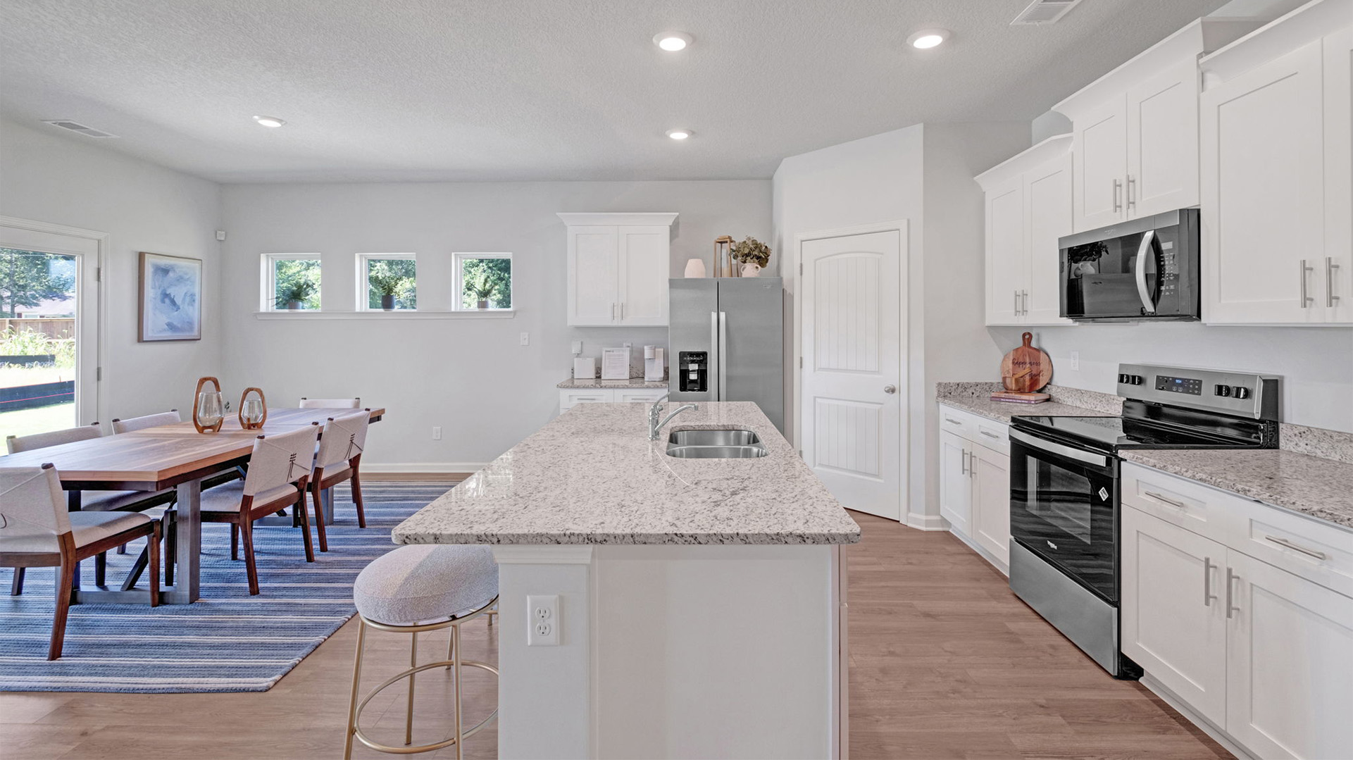 Kitchen area opens up to the dining room
