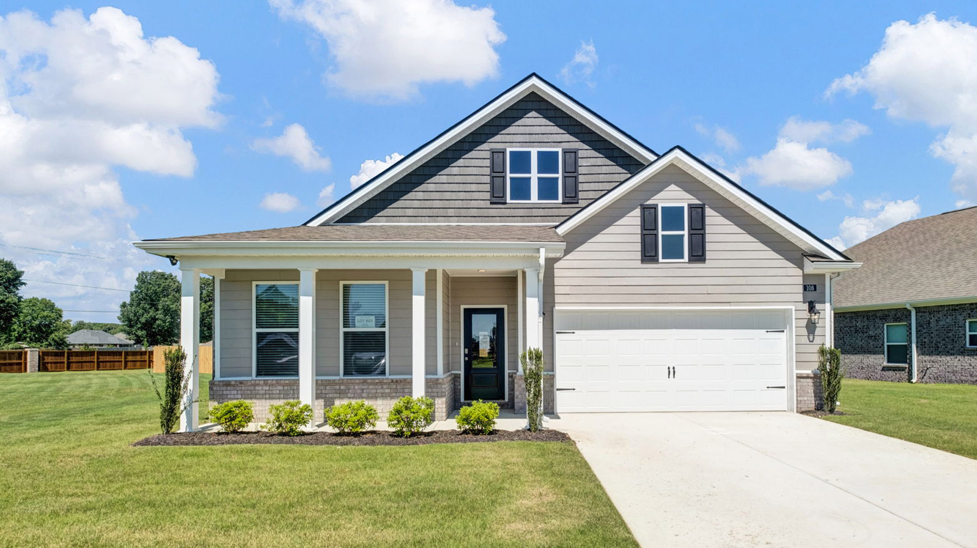 Exterior elevation of the Dover plan in Villages at SOuthbranch