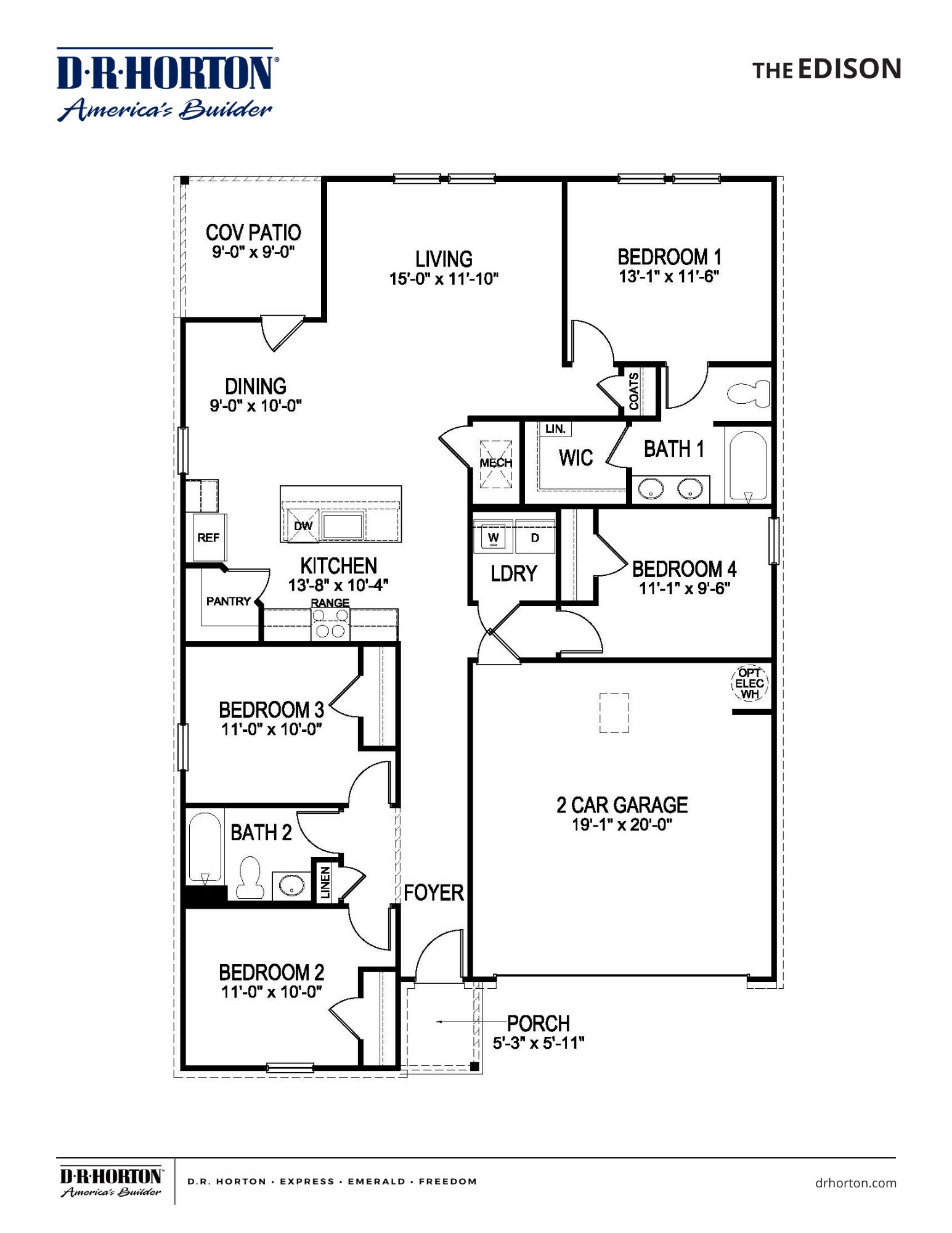 The edison floorplan in Huntington Estates