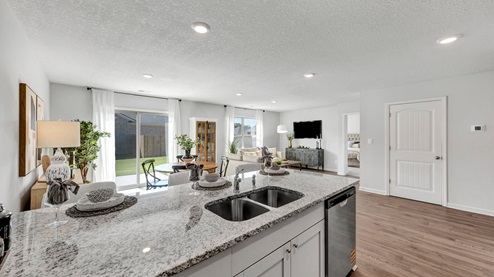 Spacious kitchen island perfect for entertaining