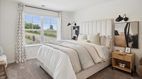 Primary bedroom with a large double window