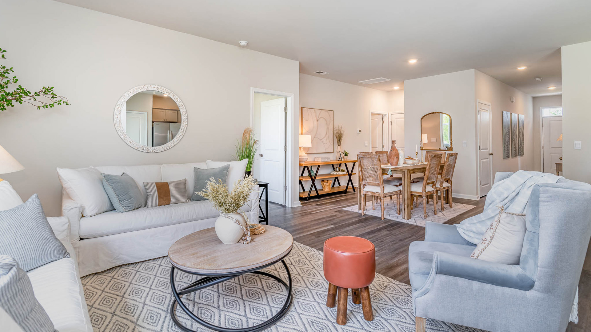 Living room overlooking the dining area