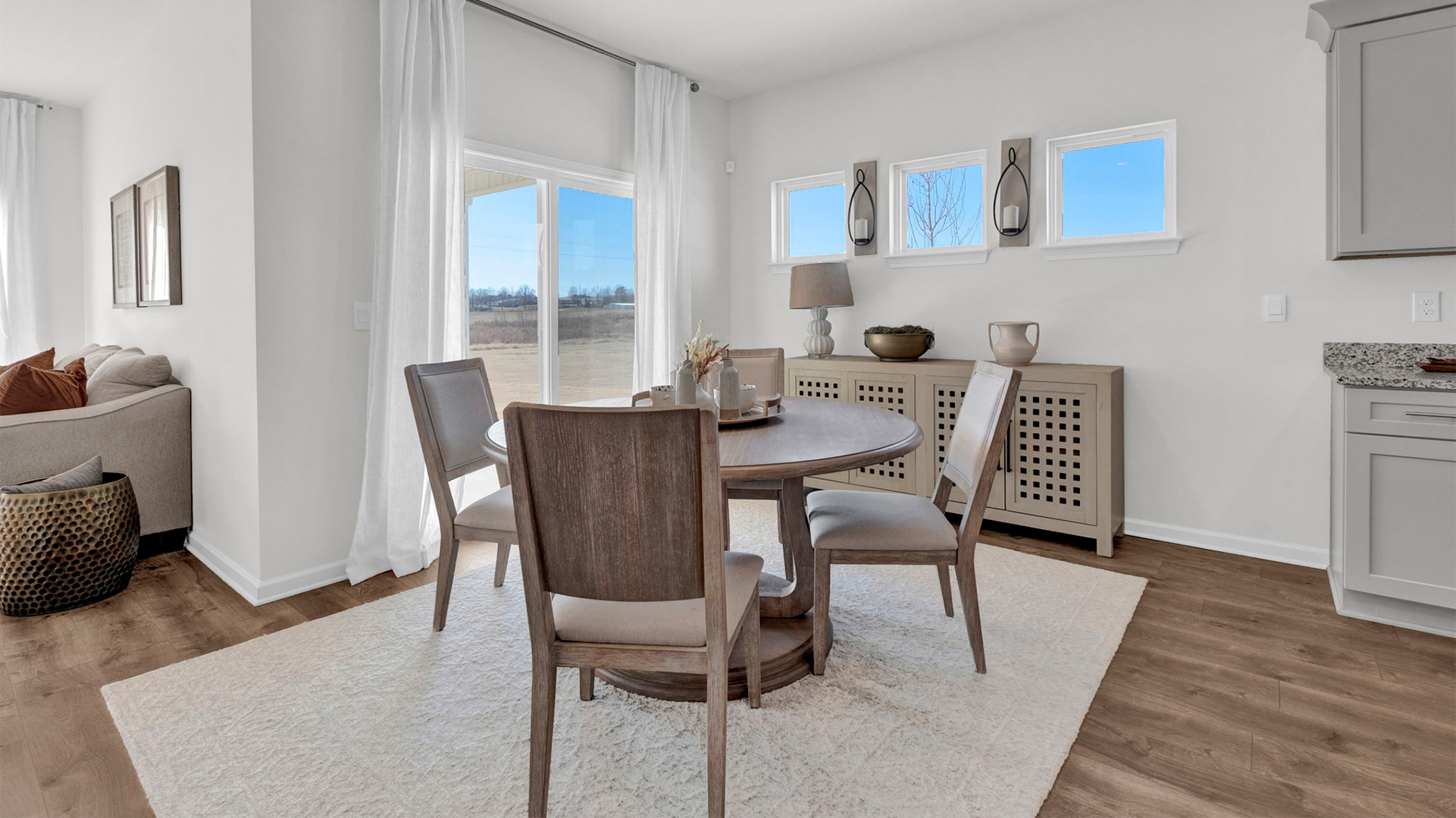 Dining room with close access out to covered patio