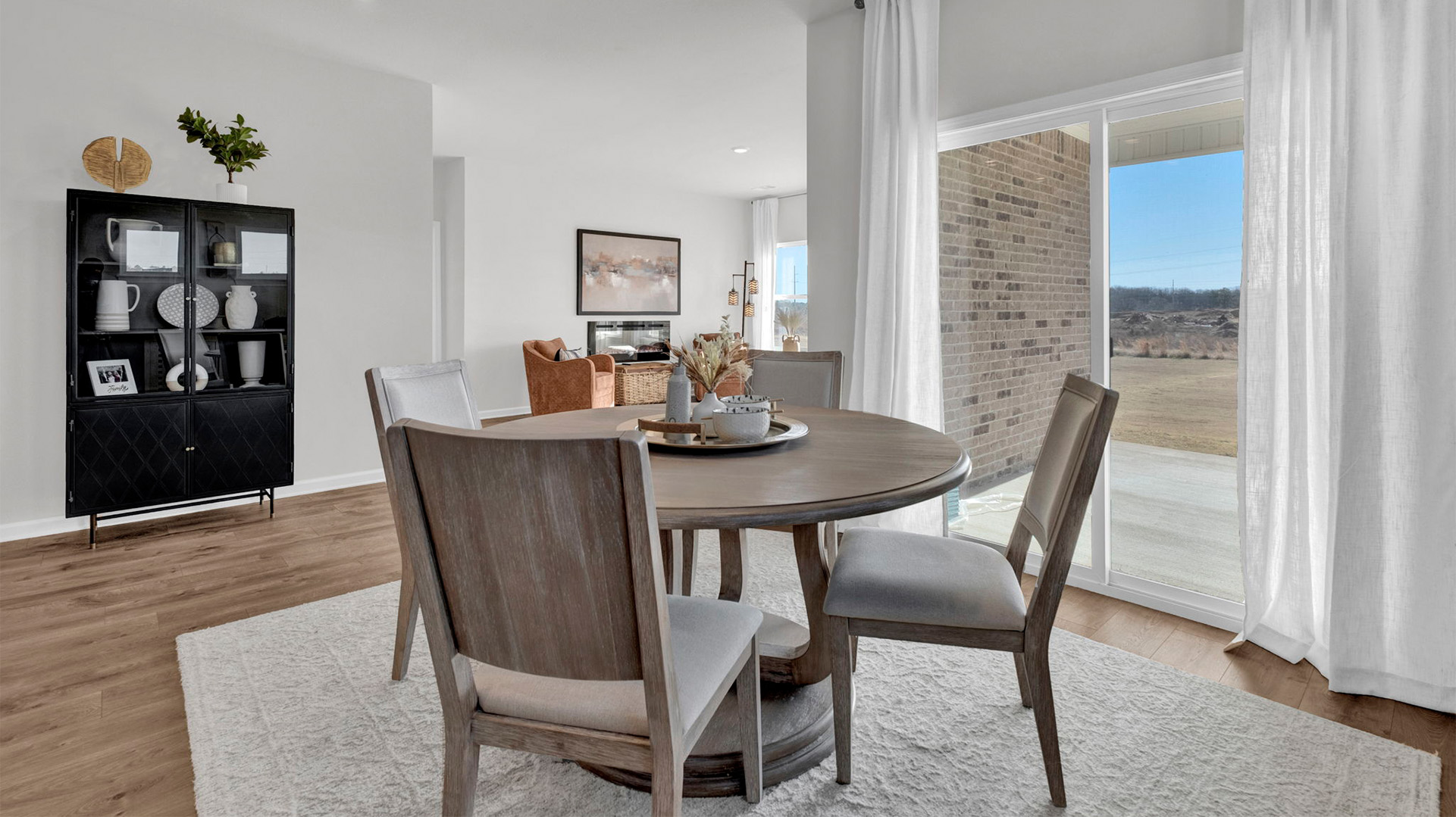 Dining room overlooking the living room