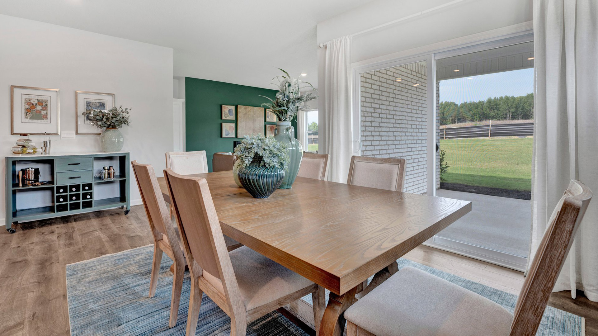 Dining area open to the living room