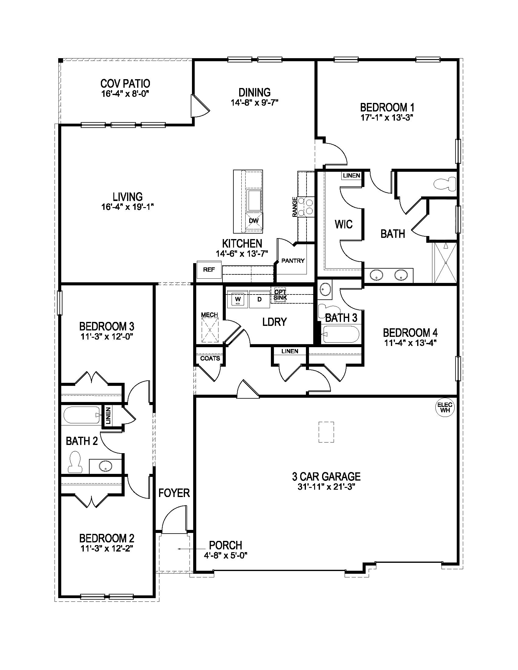 Denham floorplan in Southern Oaks
