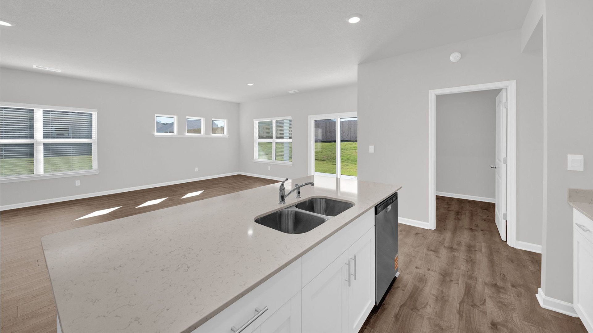 Spacious kitchen island perfect for entertaining guests