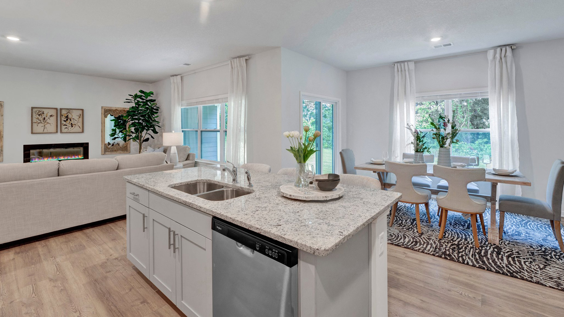 Spacious kitchen island perfect for entertaining