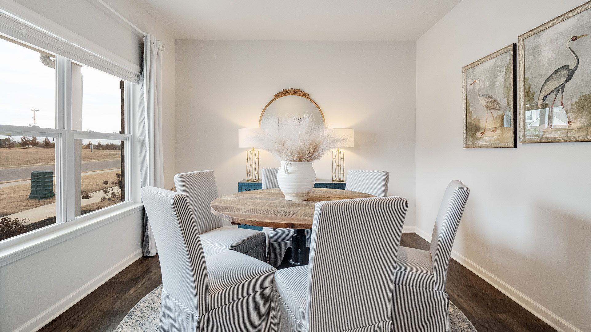 View from dining room into kitchen with island, pantry, new appliances and cabinet options at Shiloh Springs
