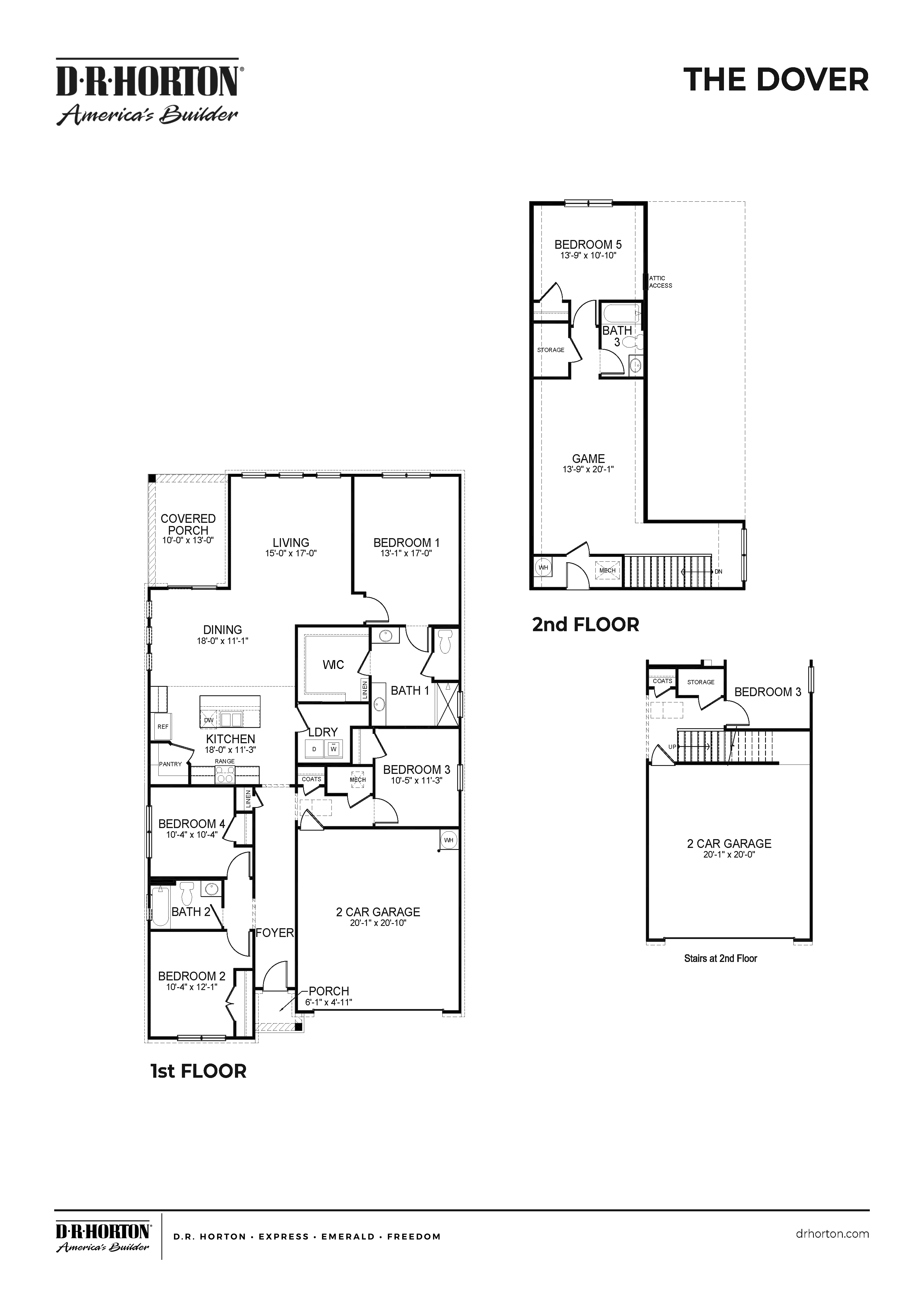 The two story dover floorplan in Shiloh Springs