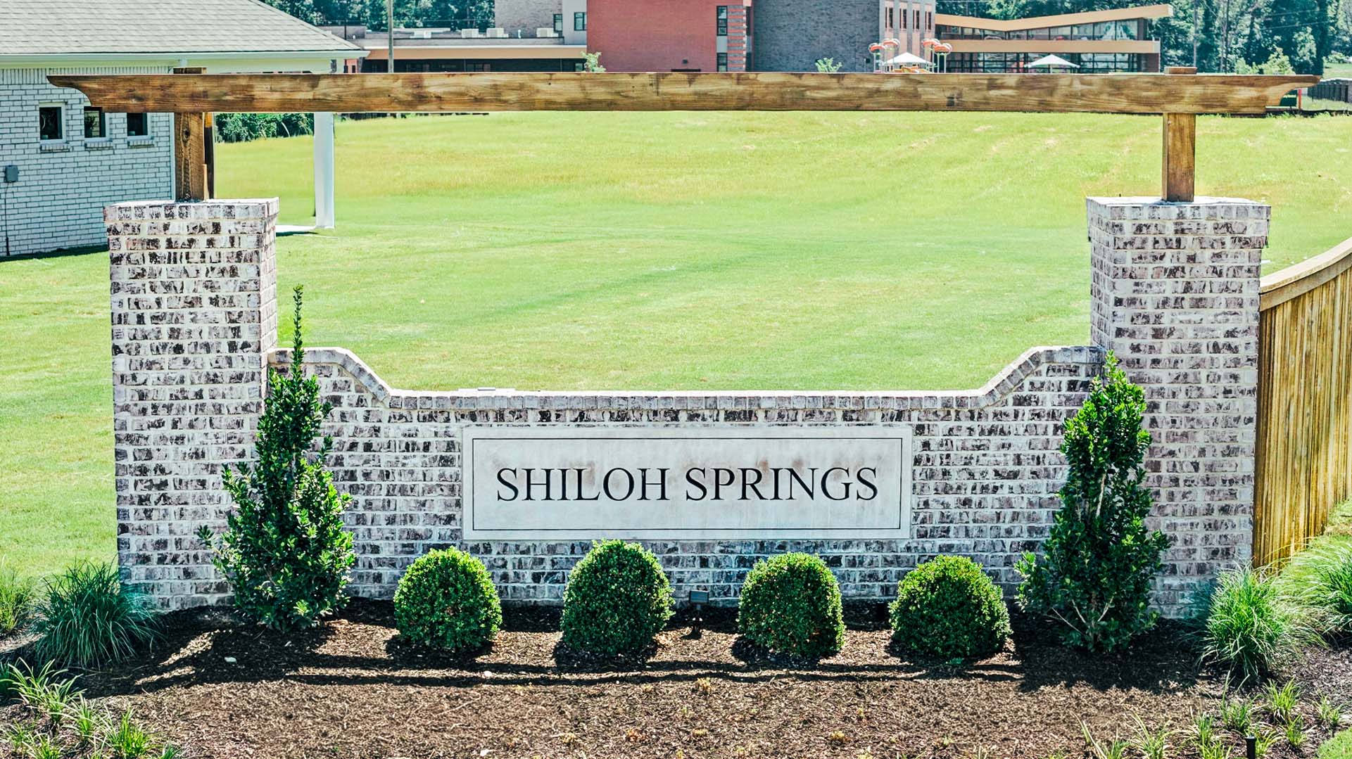 Beautiful entry monument of the SHiloh Springs community