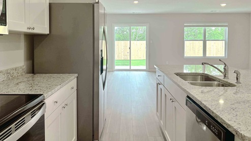 Kitchen open to the dining room