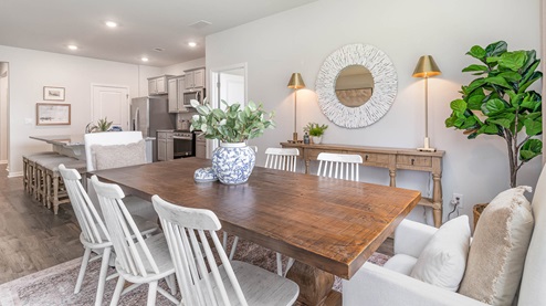 Dining area open to the kitchen