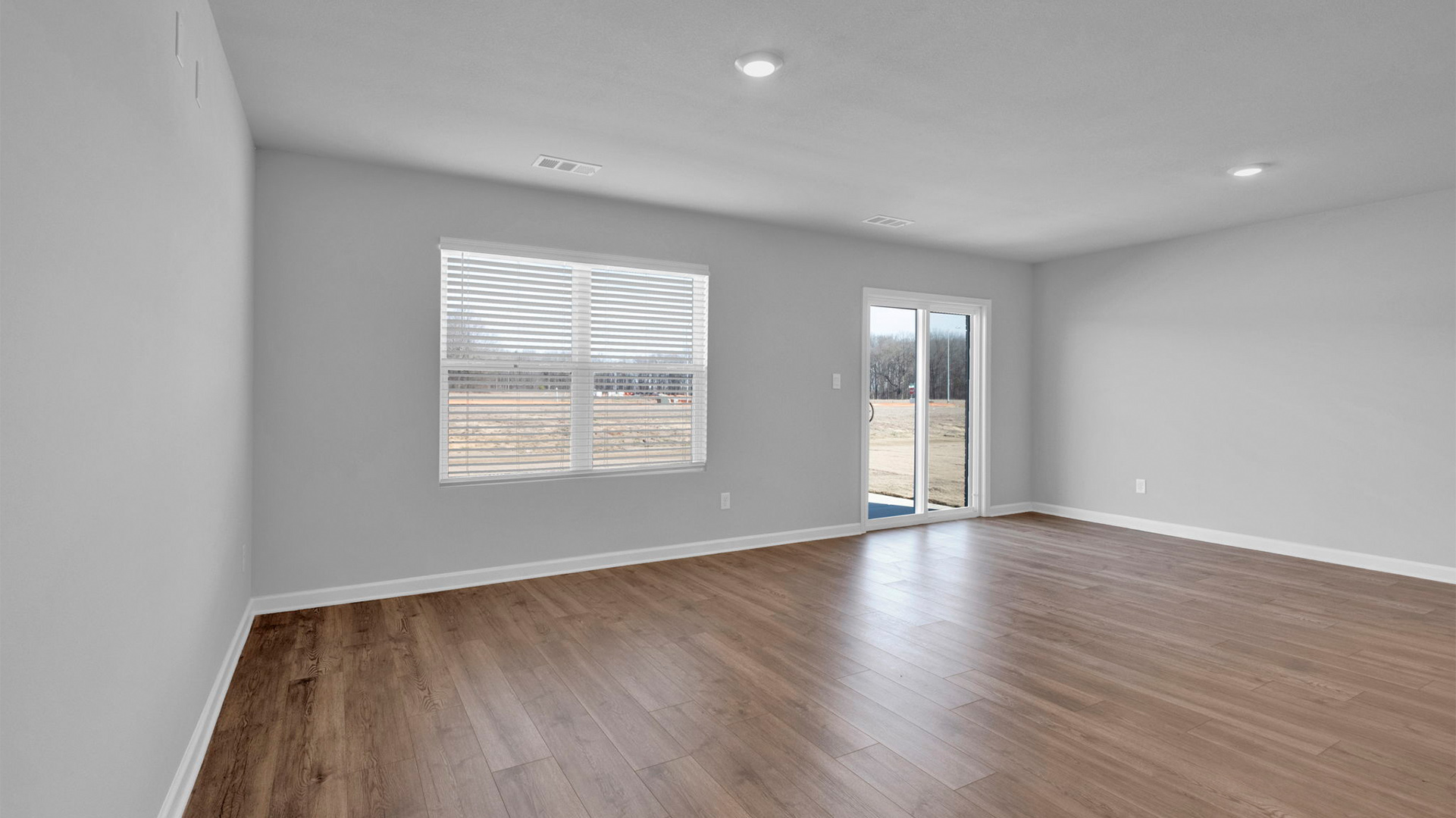 Wide pan view of the main living areas