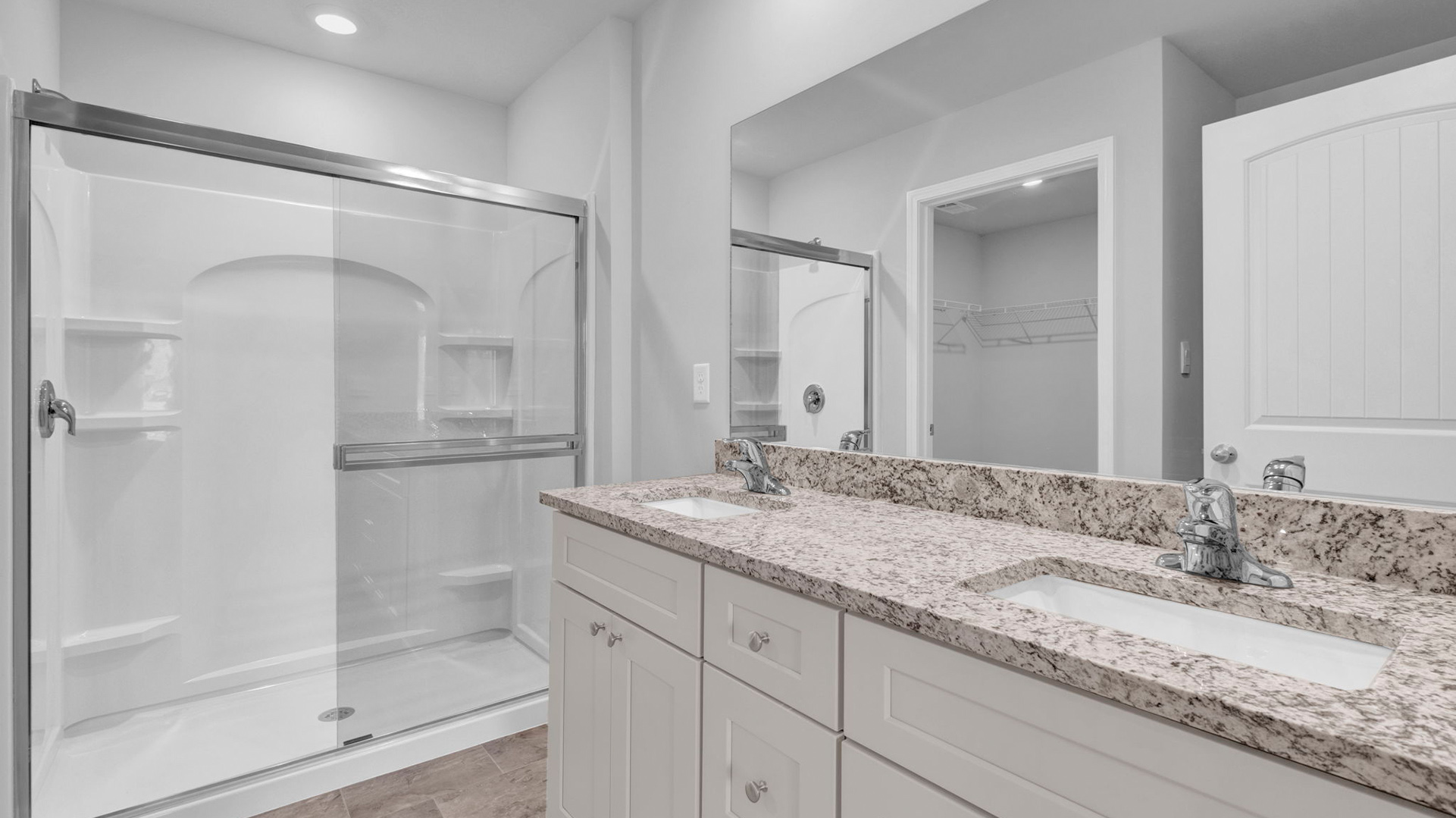 EN suite bathroom with a double vanity