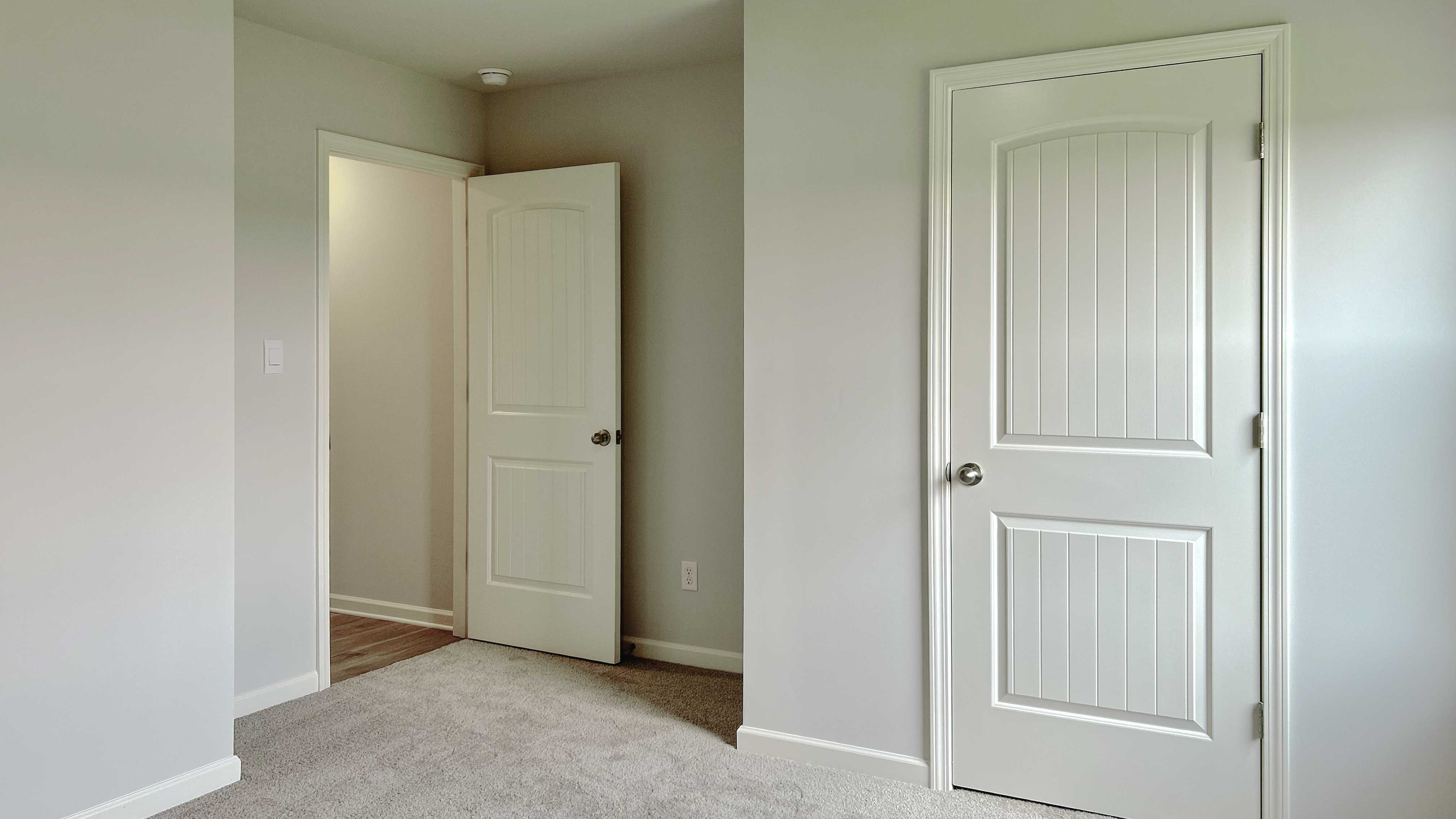 Interior bedroom with closet door