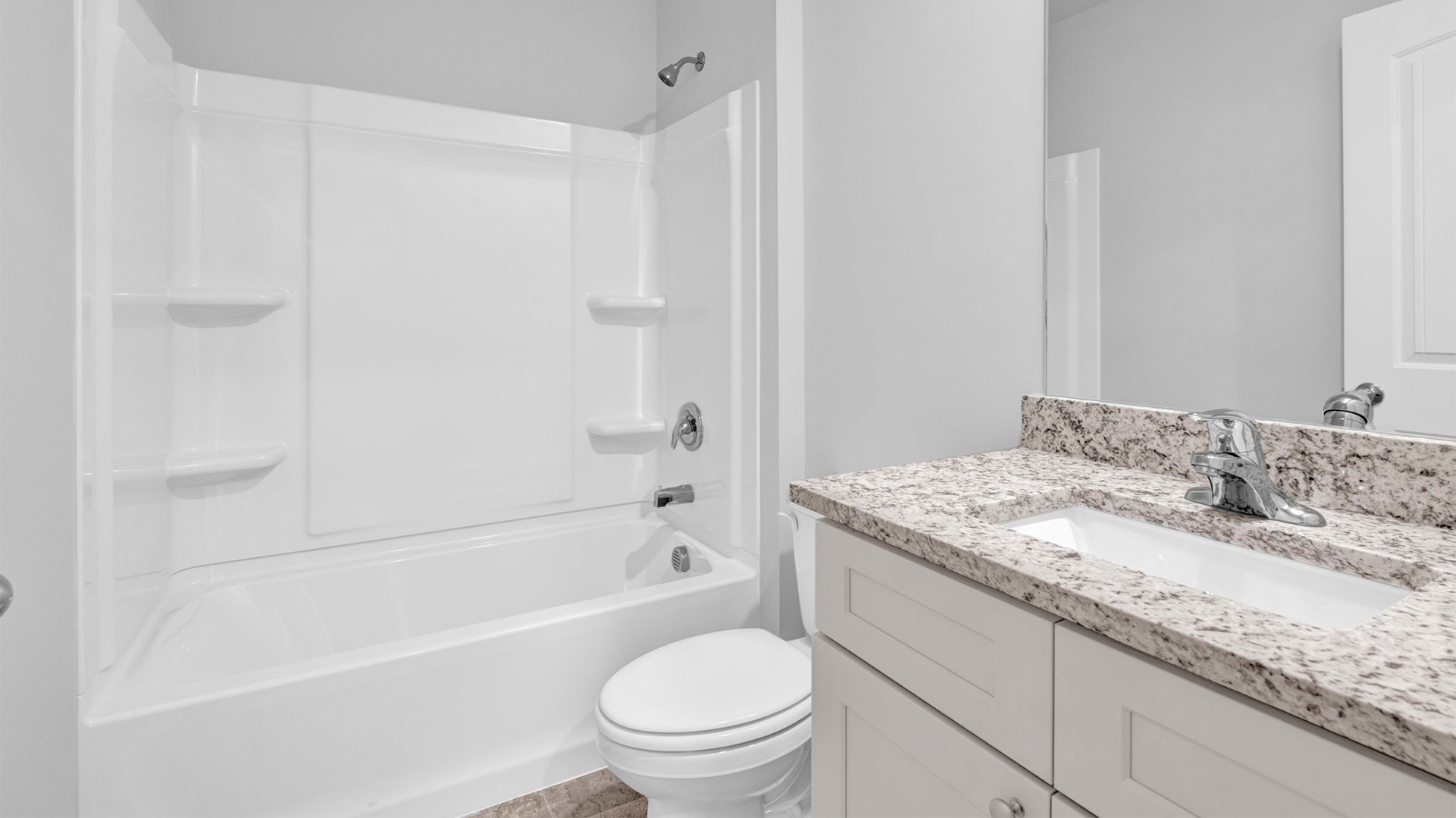 Guest bathroom with a single vanity