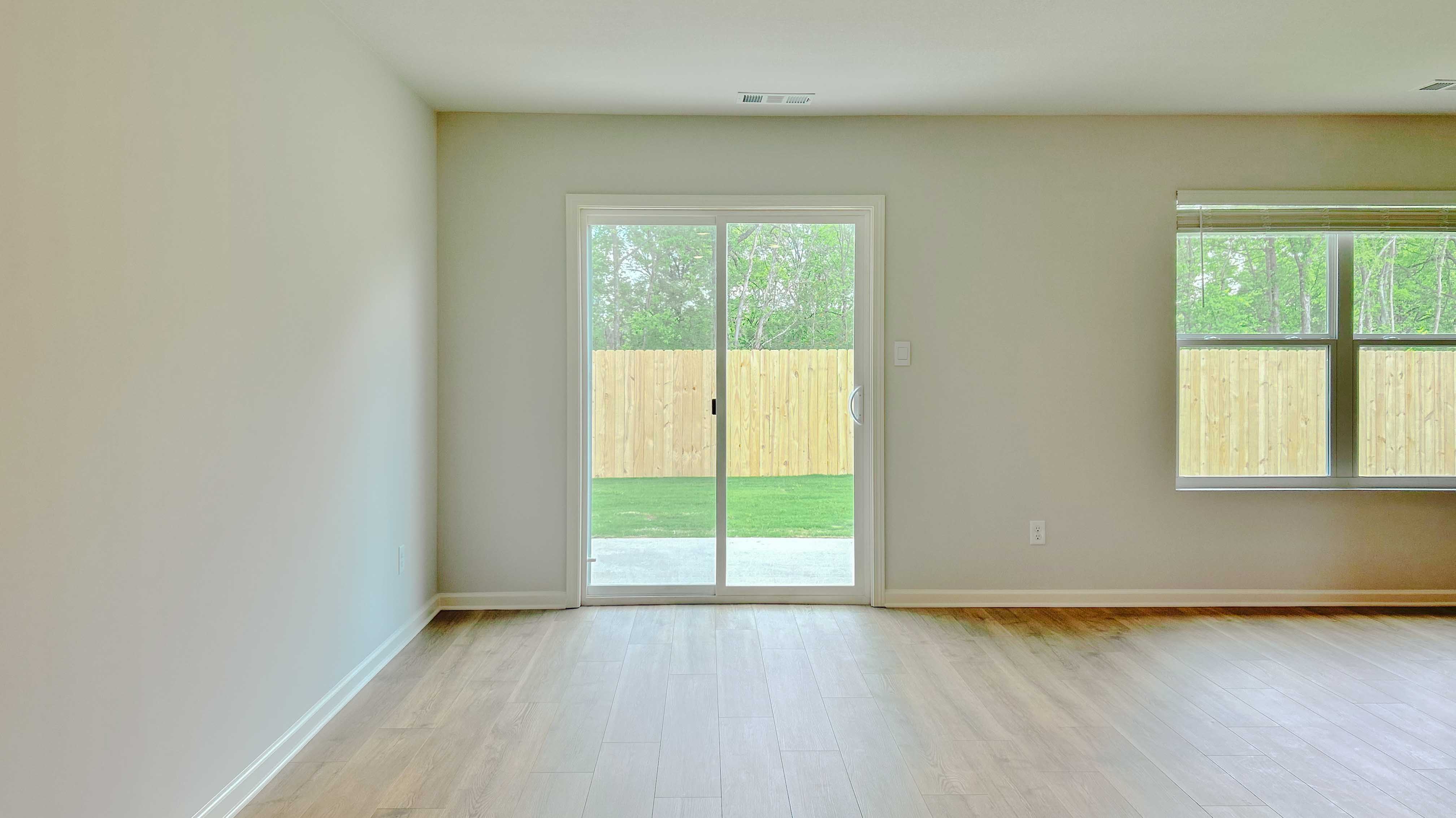 Interior dining area and patio door