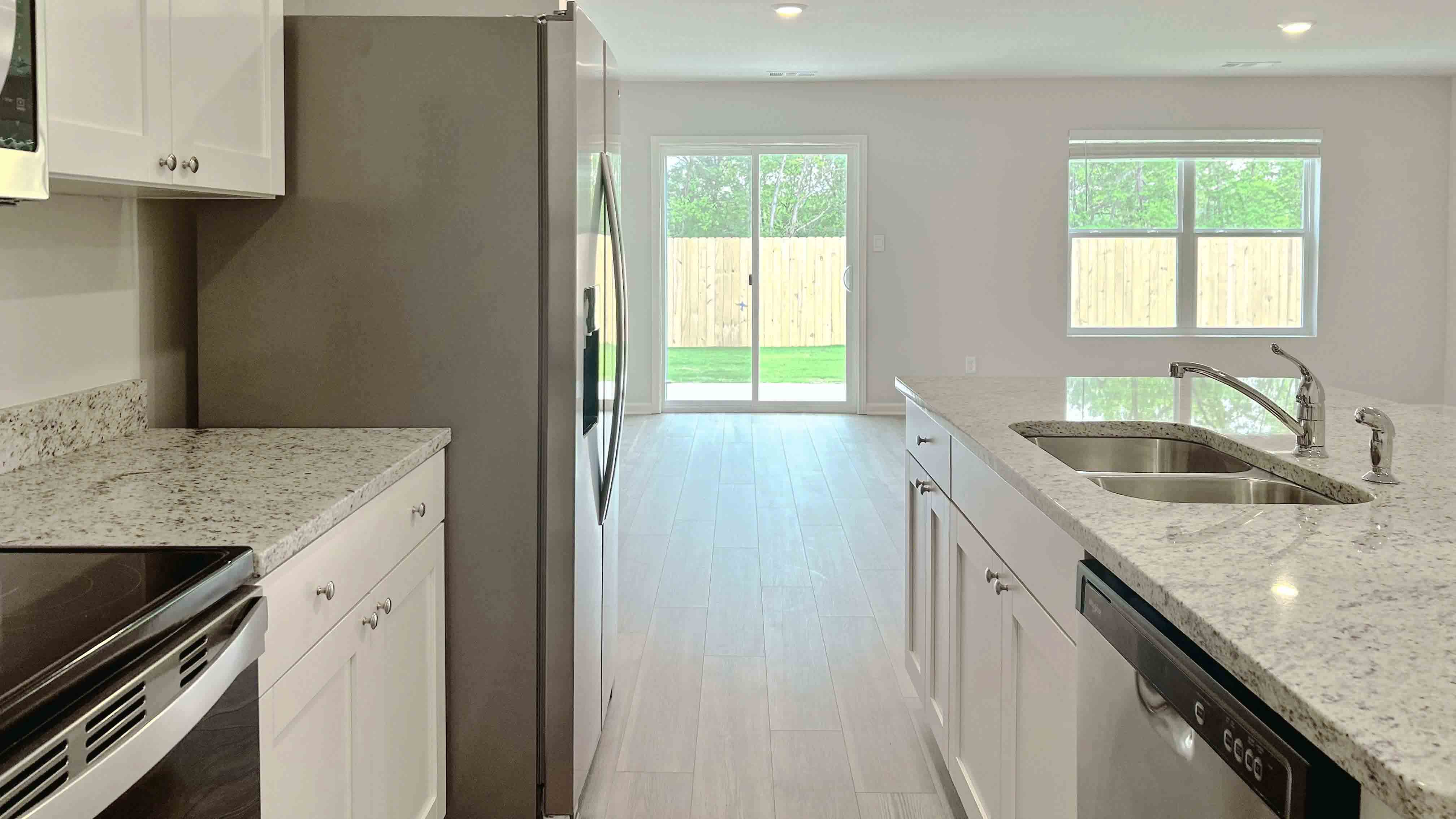 Kitchen area open to the dining area