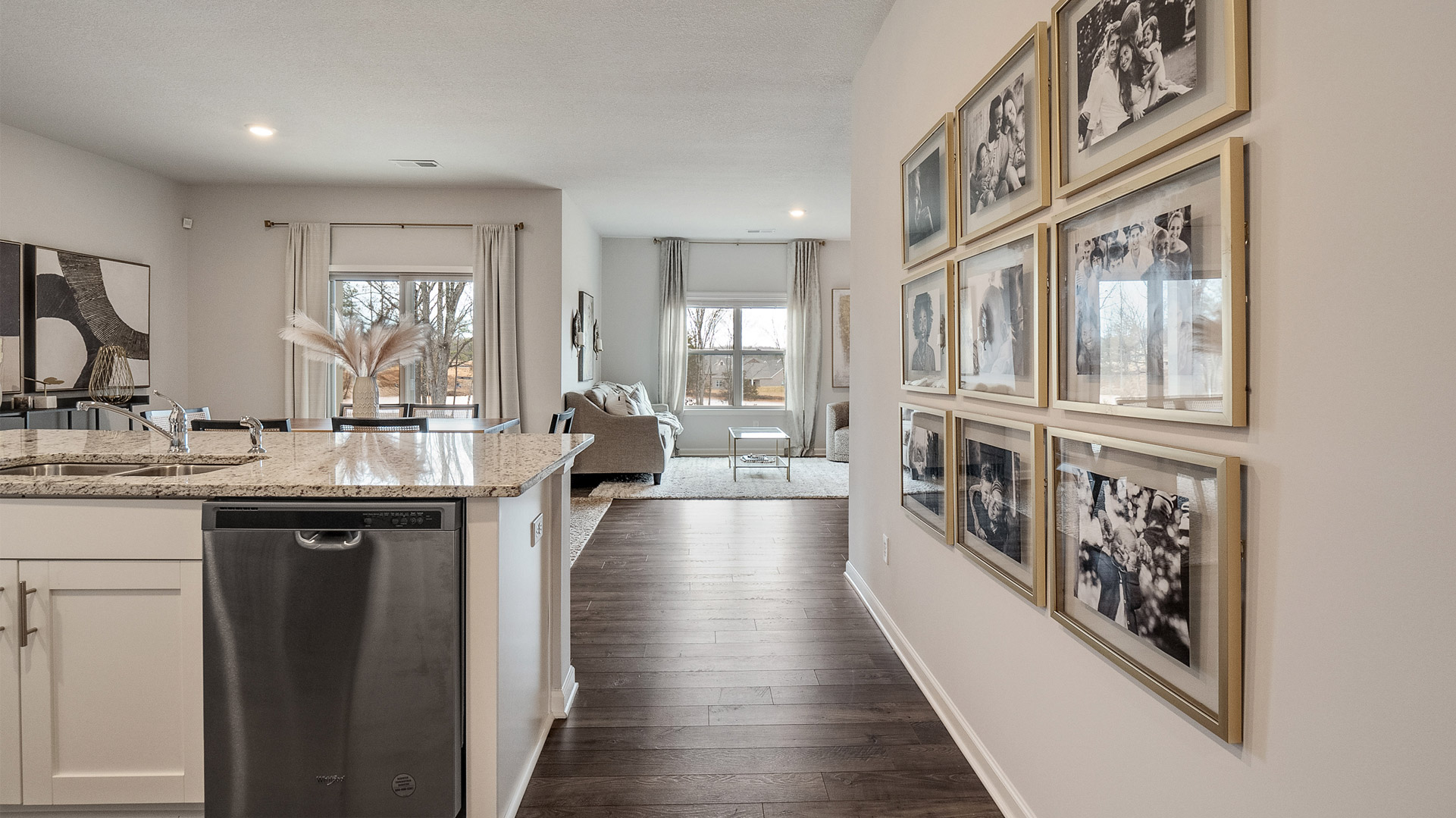 Interior living area and kitchen