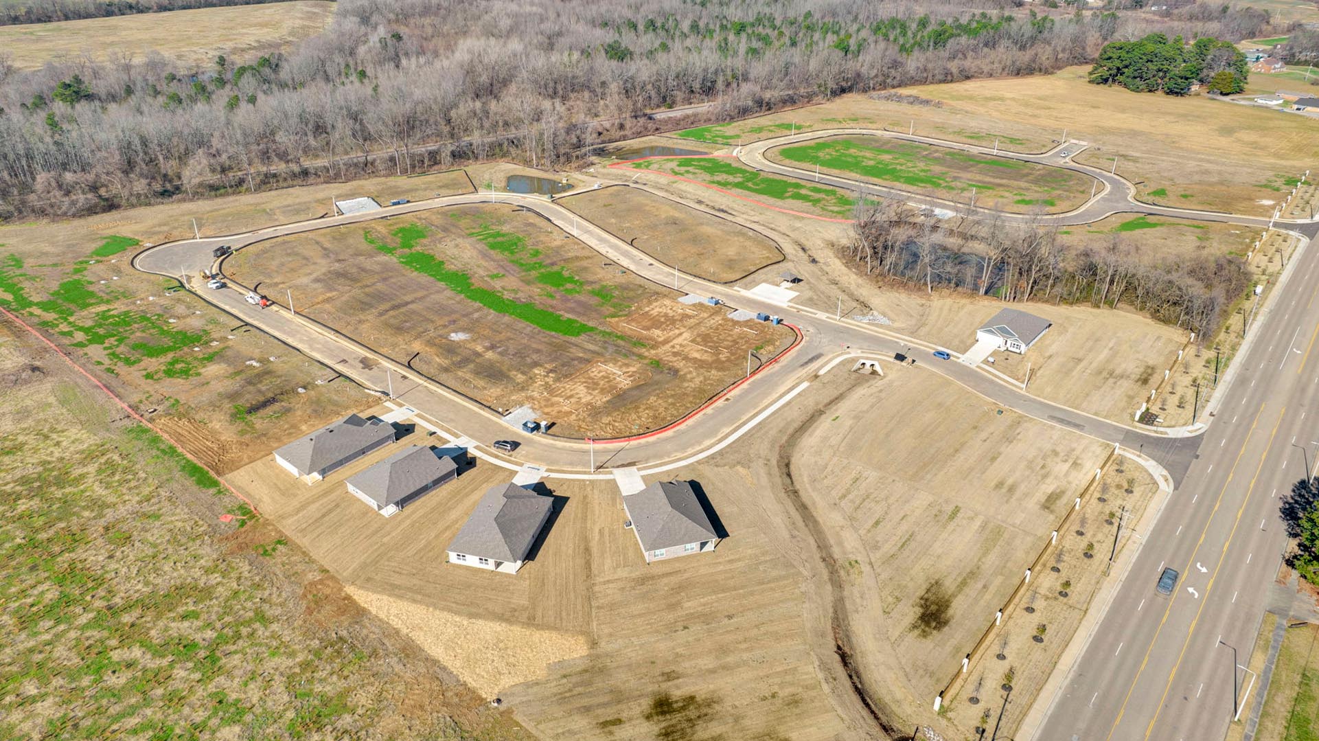 Drone view of the new community