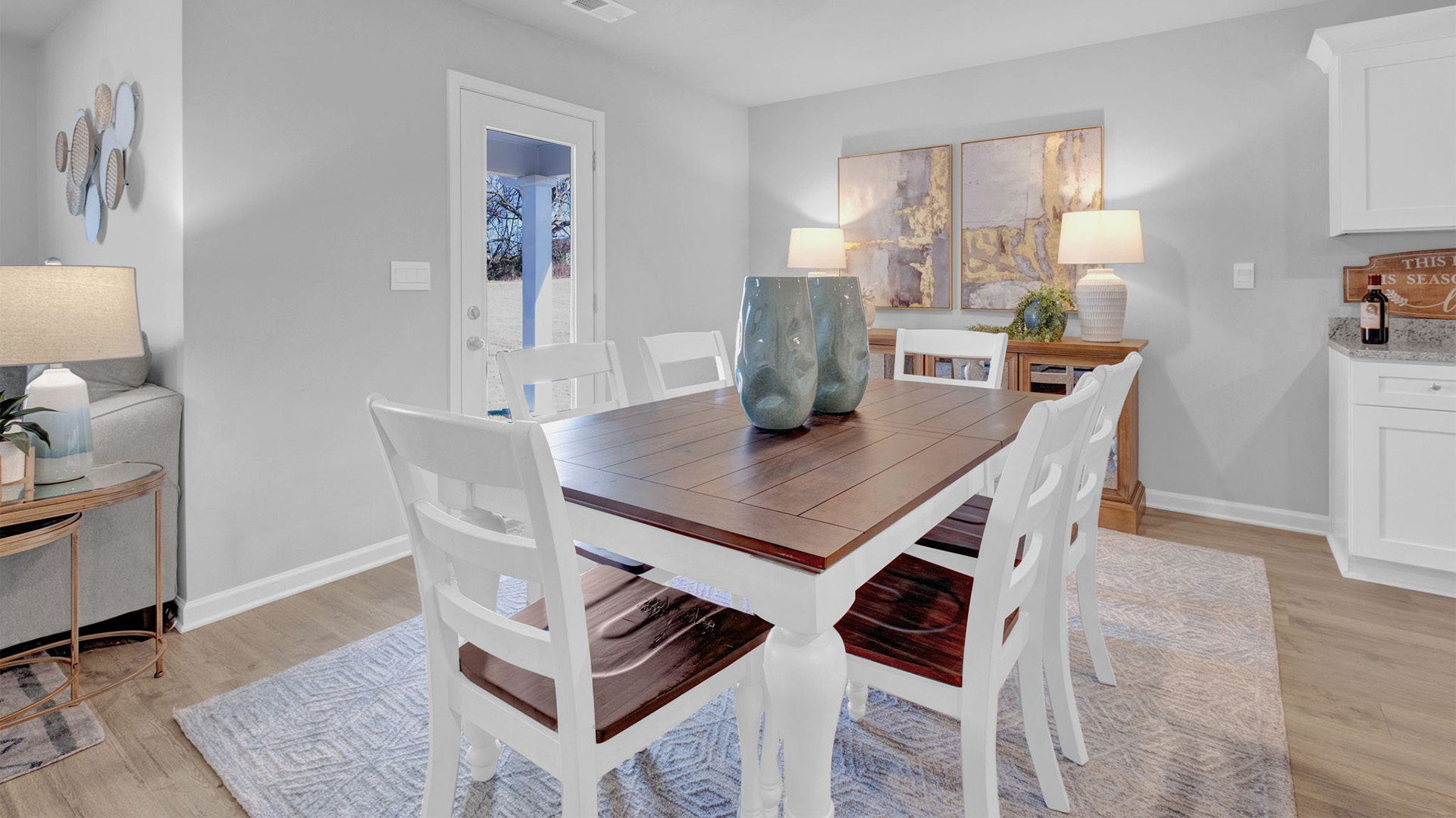 Dining room opens up after the kitchen