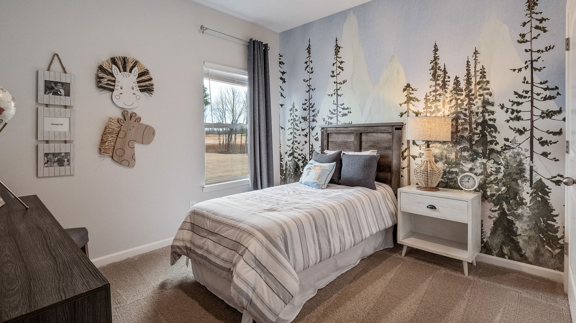 Third bedroom with carpet flooring and neutral walls