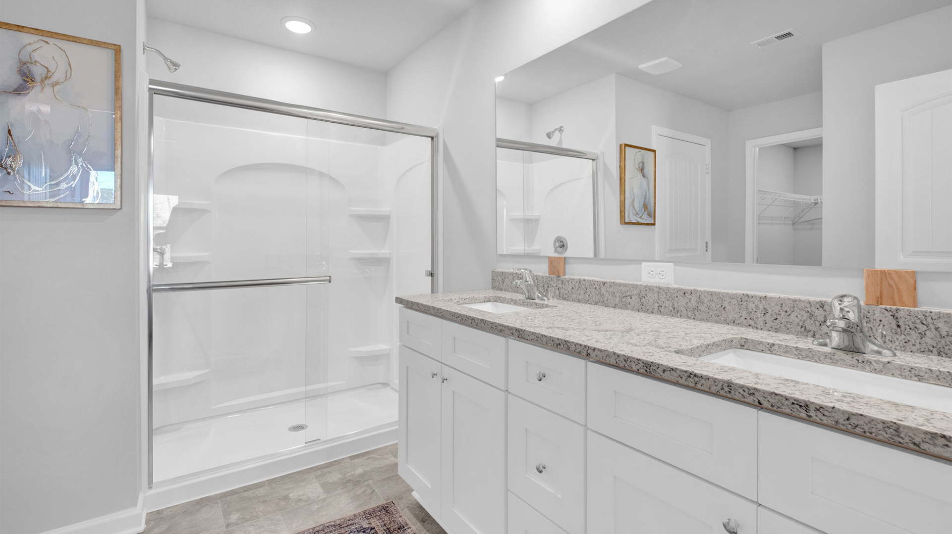 Beautiful vanity with granite countertops