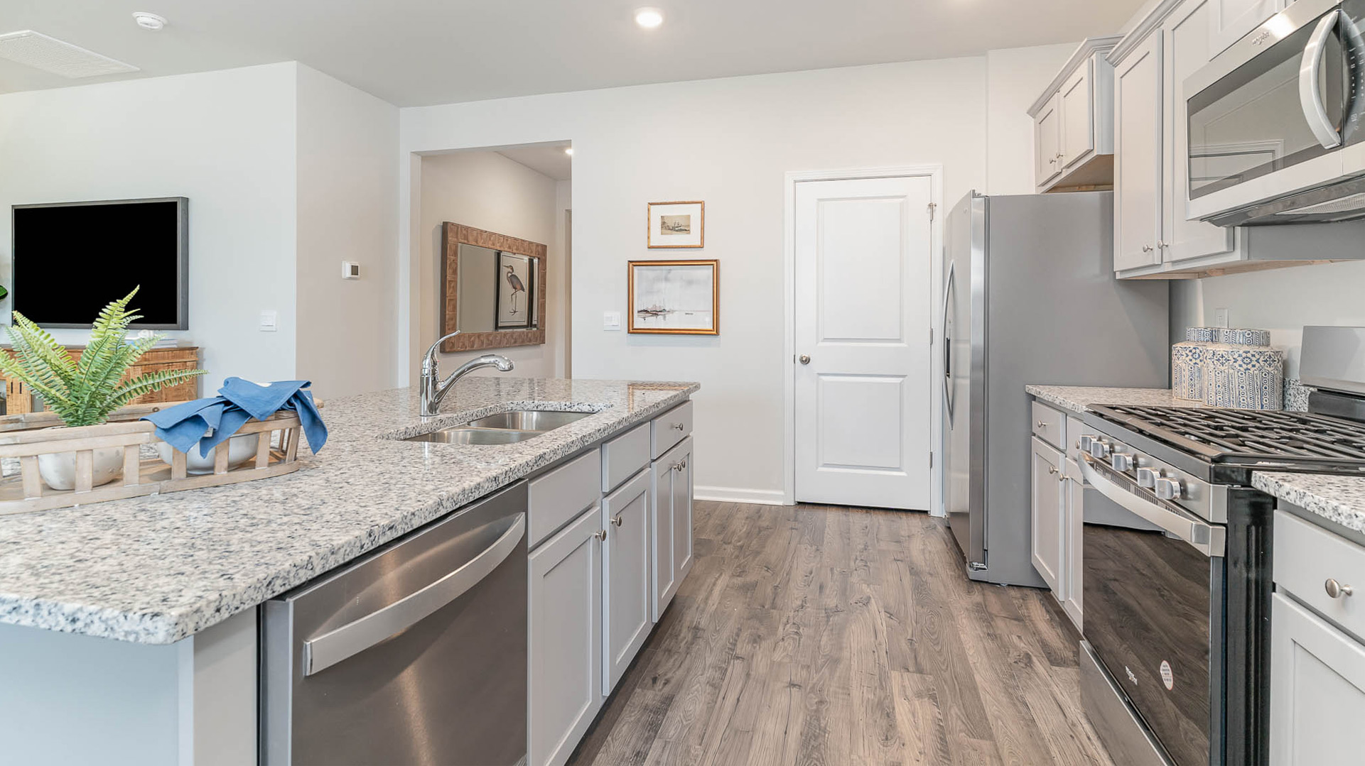 Kitchen with a walk in pantry