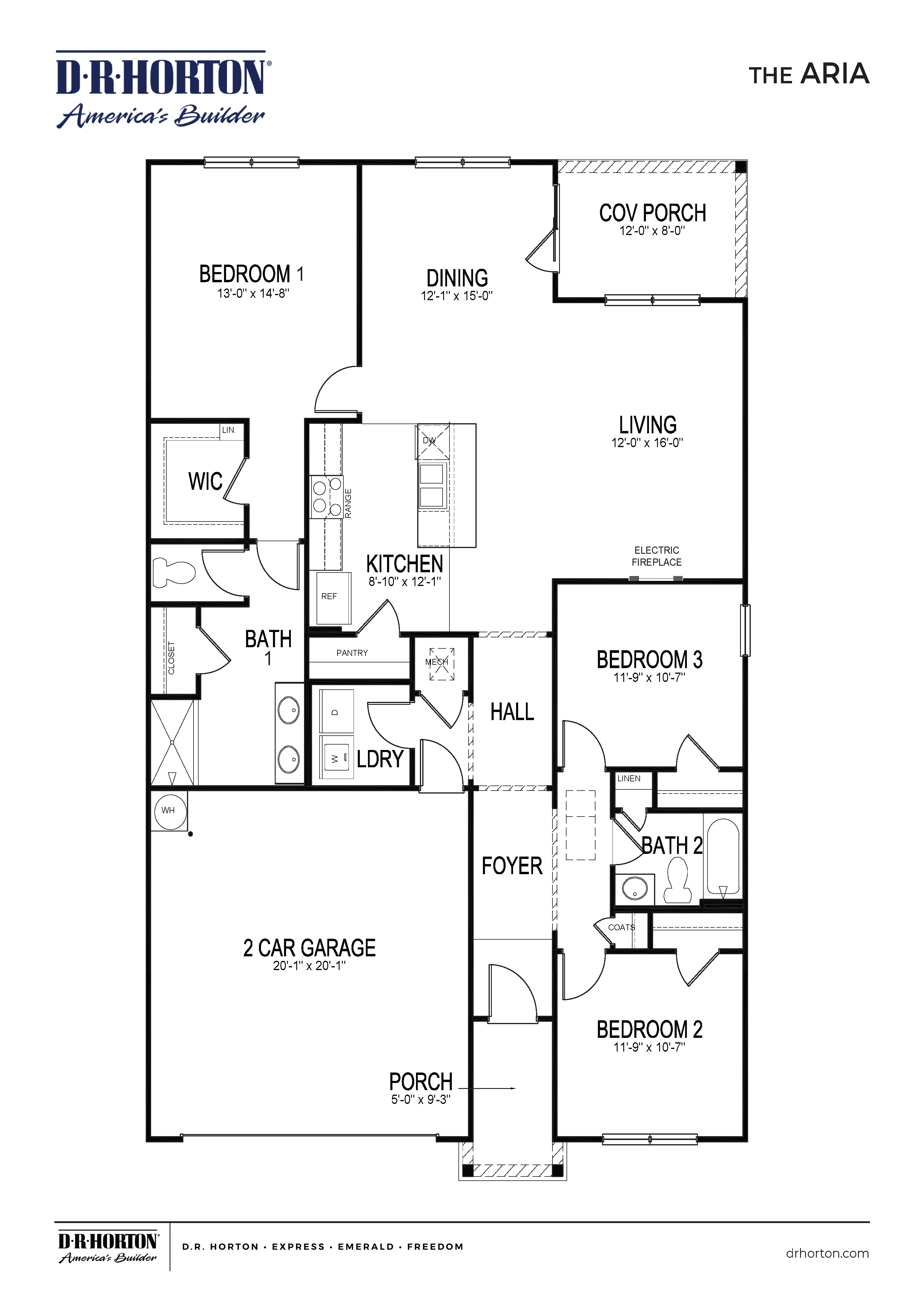 aria floorplan with single story living in fitzgerald crossing community