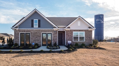 Exterior of model home of the aria floorplan