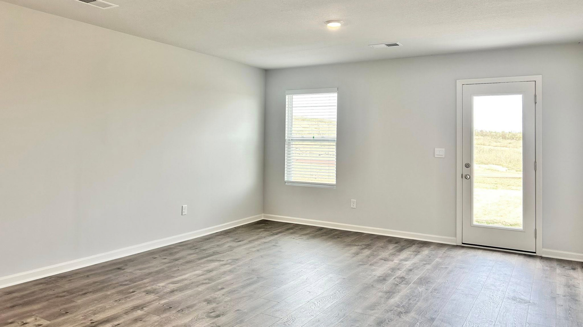 Main living area with dining and living area open to one another