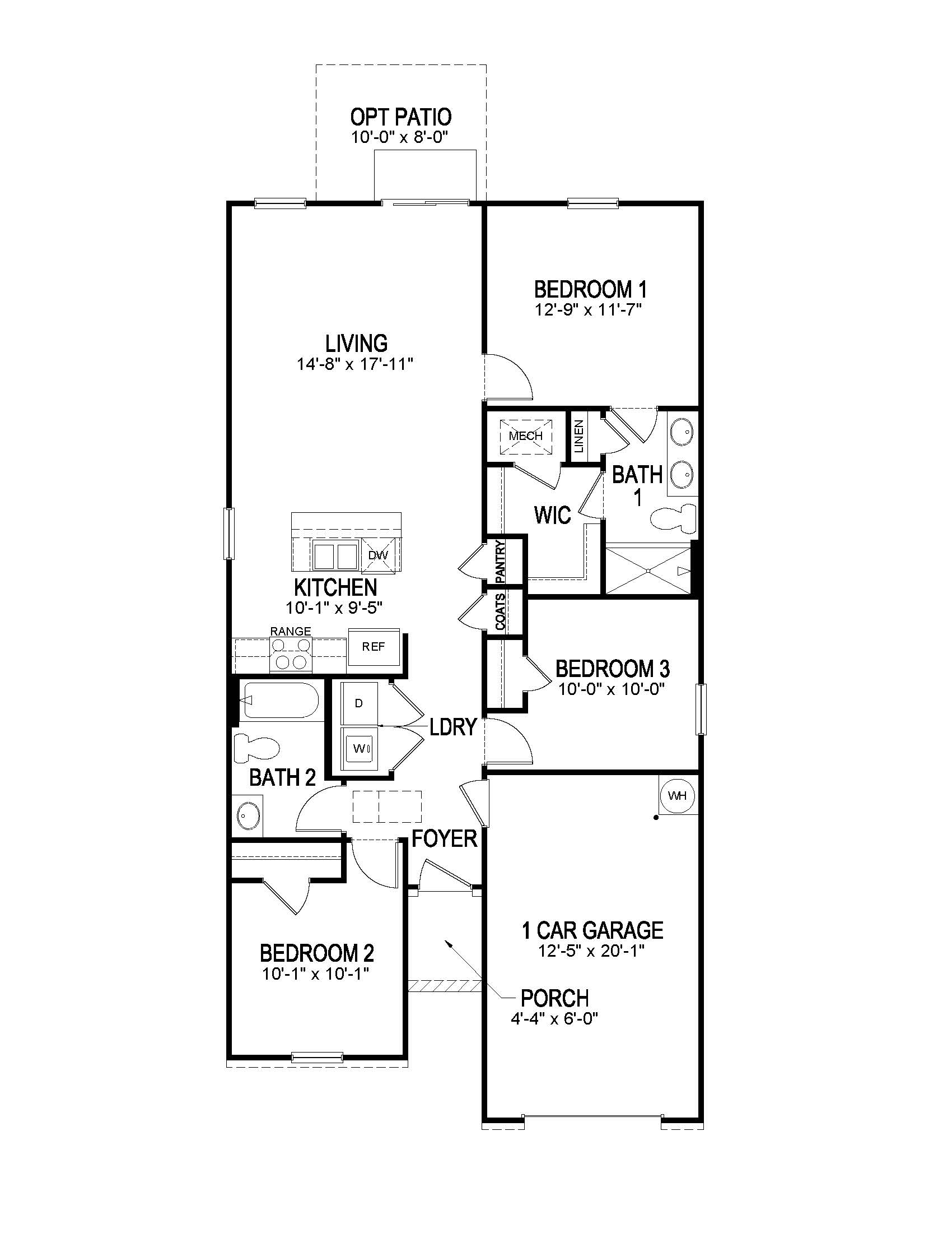 Floroplan of the Greenbriar floorplan coming soon to the Chickasaw Trails community