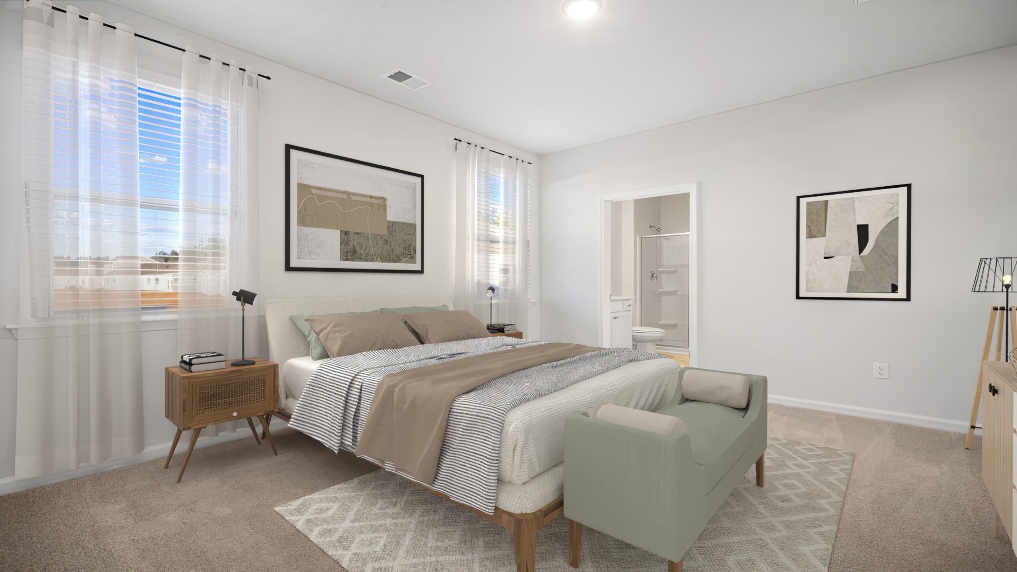 Primary bedroom positioned on the back rear of the home for optimal privacy