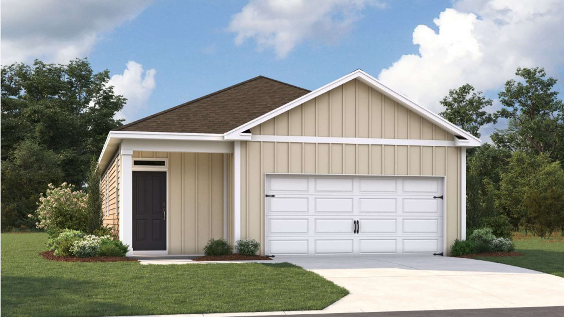 Exterior elevation of the Downing floorplan in Chickasaw Trails