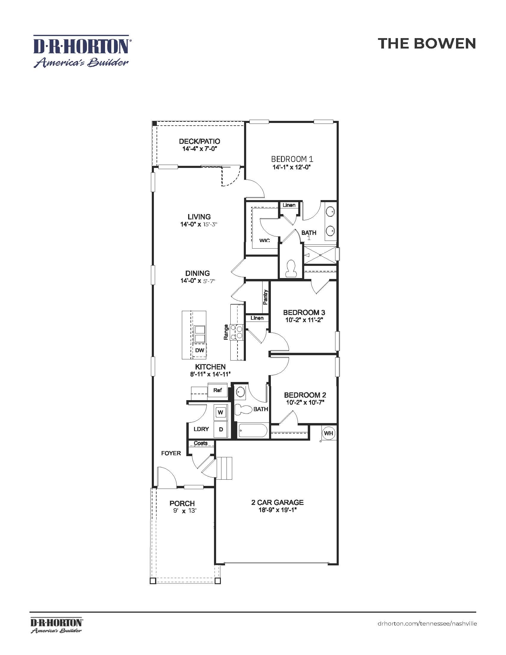 Bowen floorplan in Chickasaw Trails