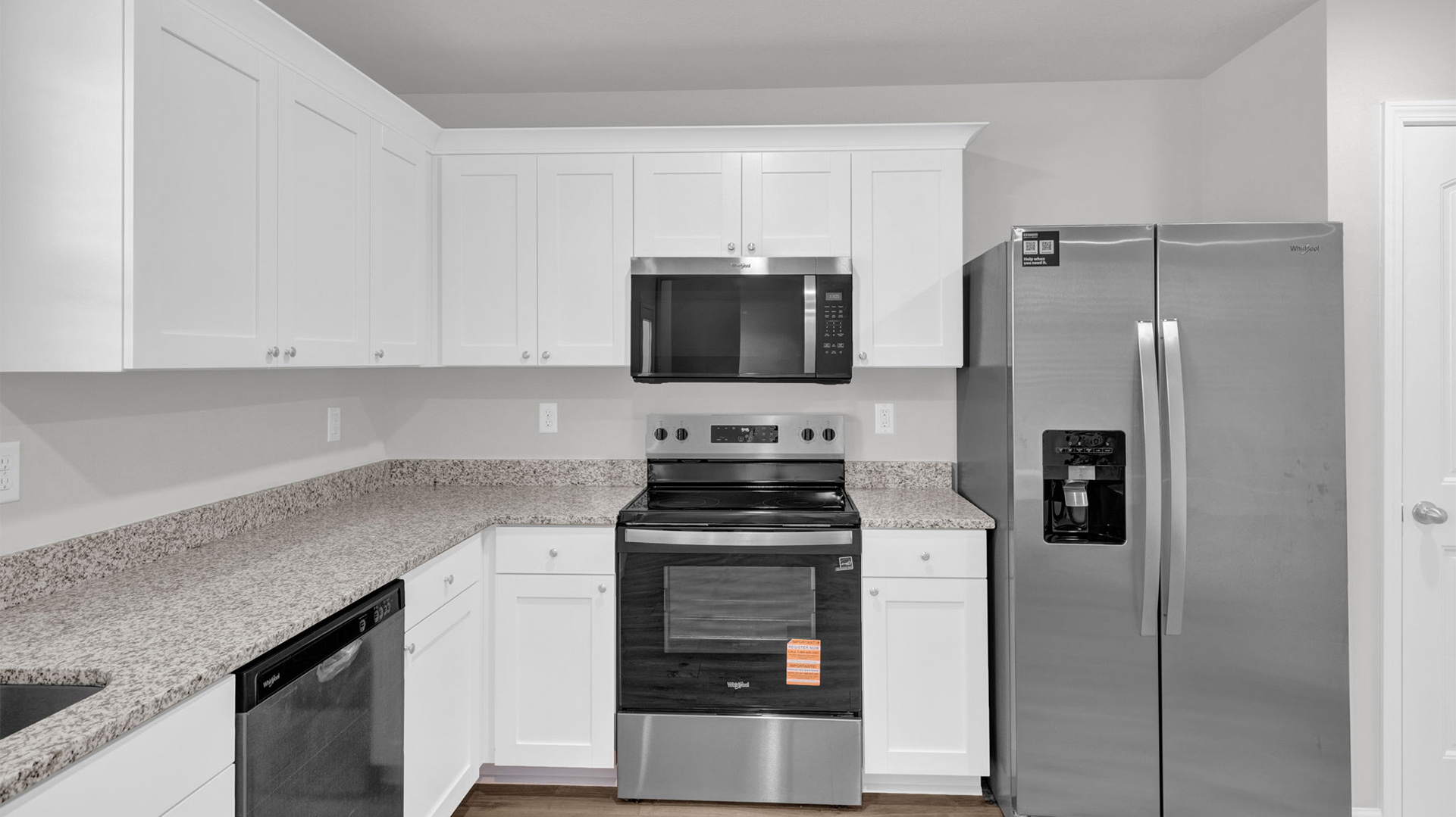 Kitchen with stainless steel appliances
