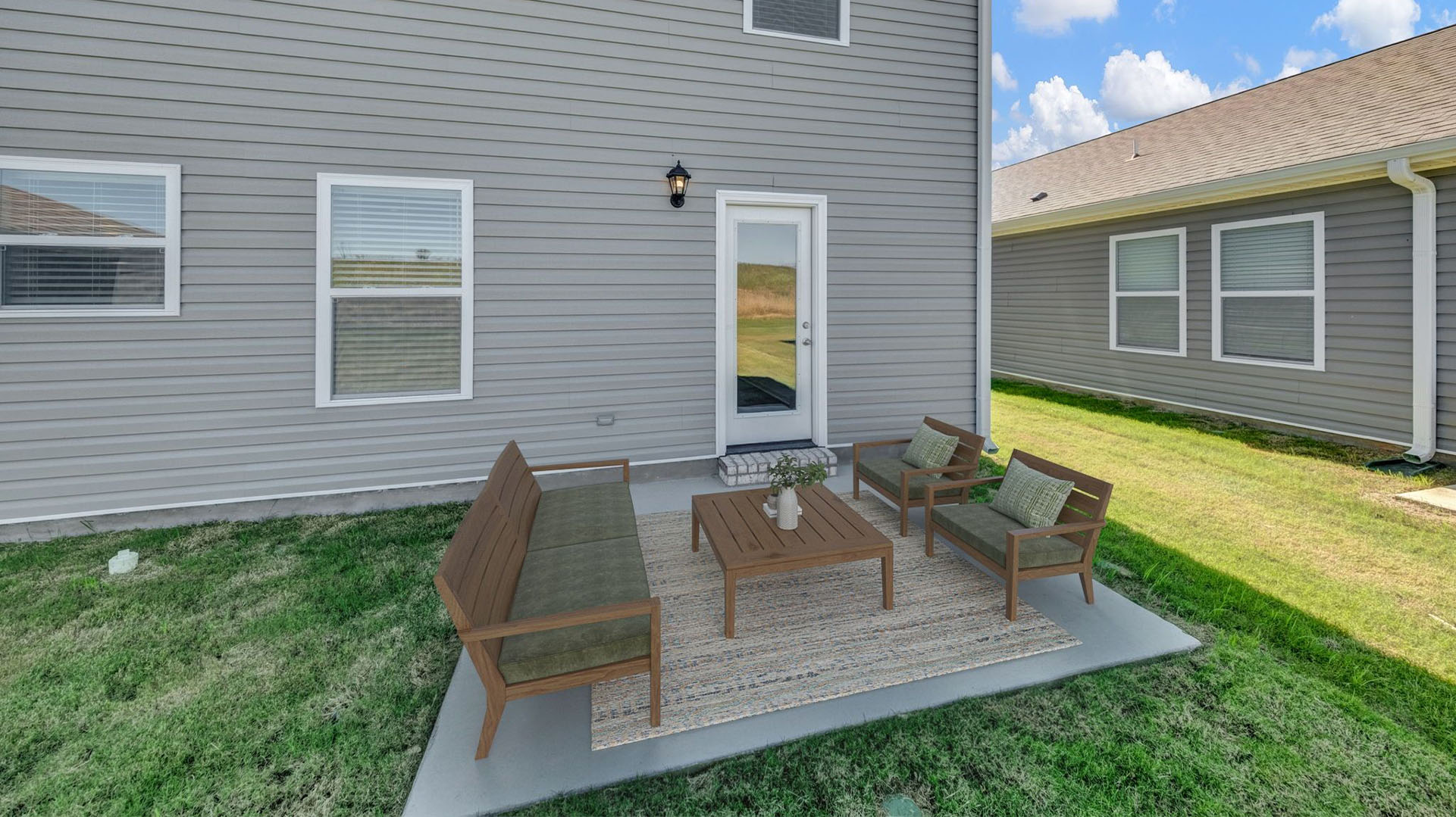 Patio in the backyard perfect for entertaining