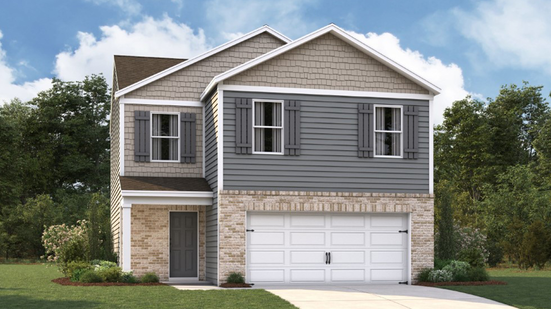 Exterior elevation of the Bennet B4 plan in CHickasaw Trails