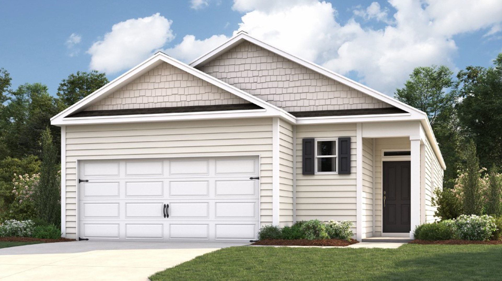 Exterior elevation of the Allex floorplam in Chickasaw Trails