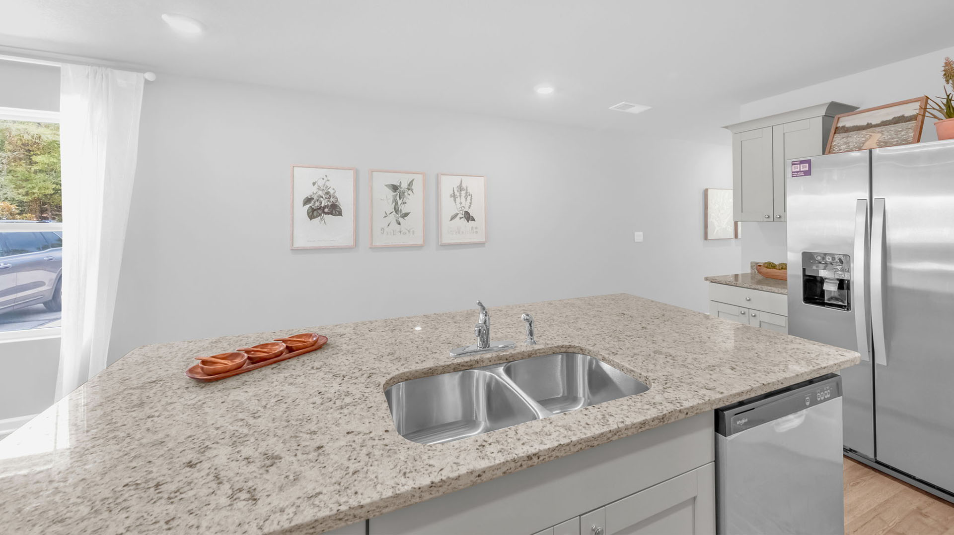 Spacious kitchen island perfect for entertaining