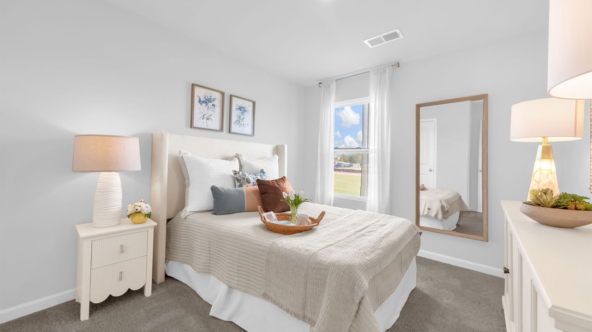 Second bedroom comfortably fits a full size bed