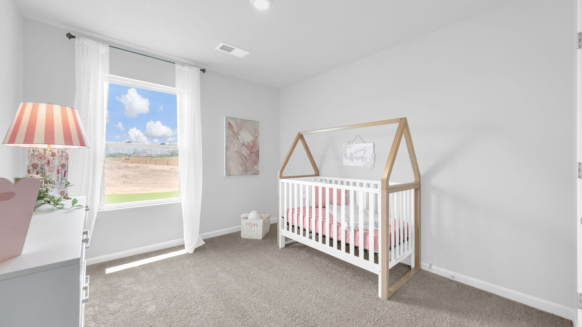 Third bedroom shown as a nursery