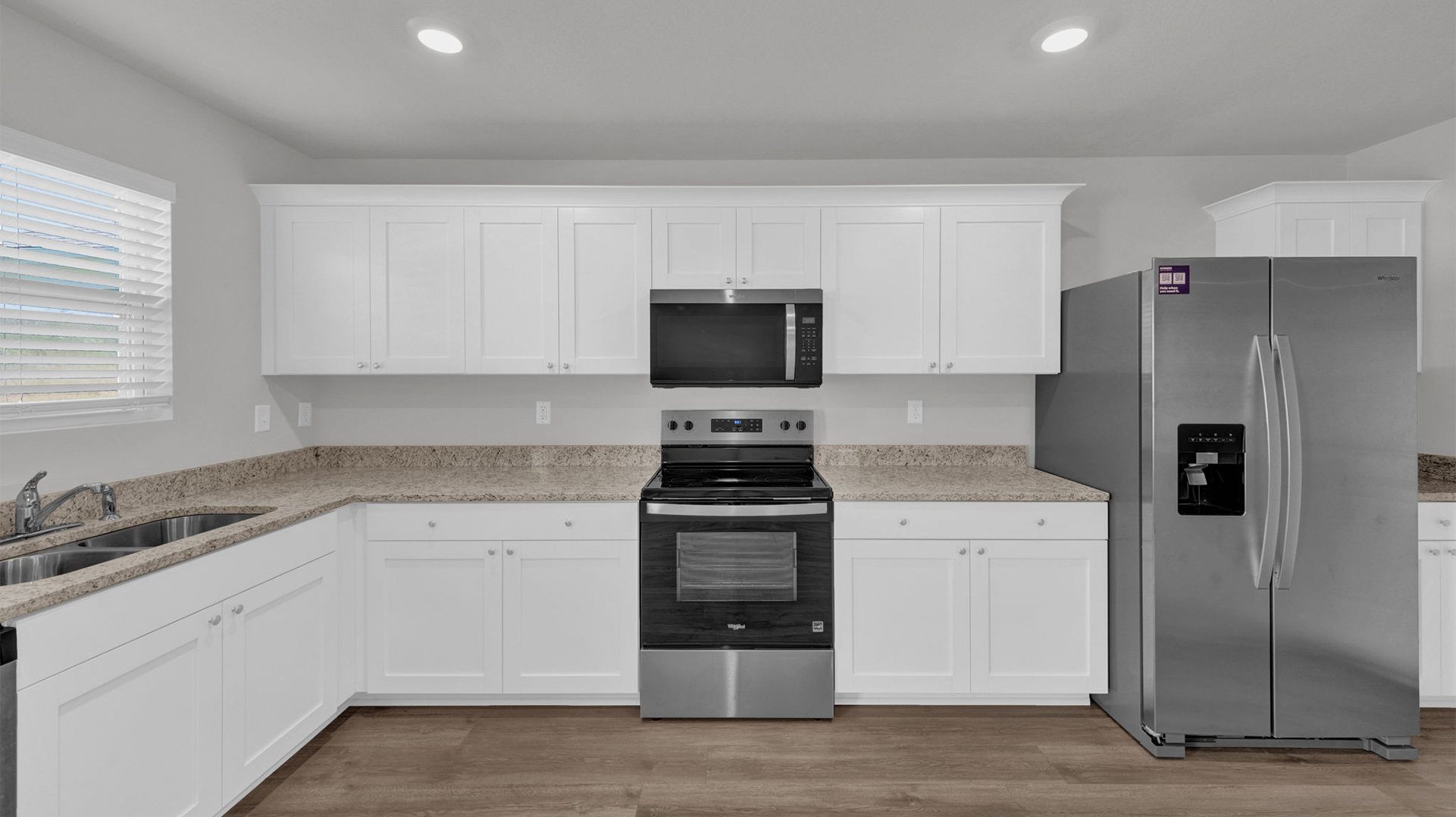 Kitchen with stainless steel appliances