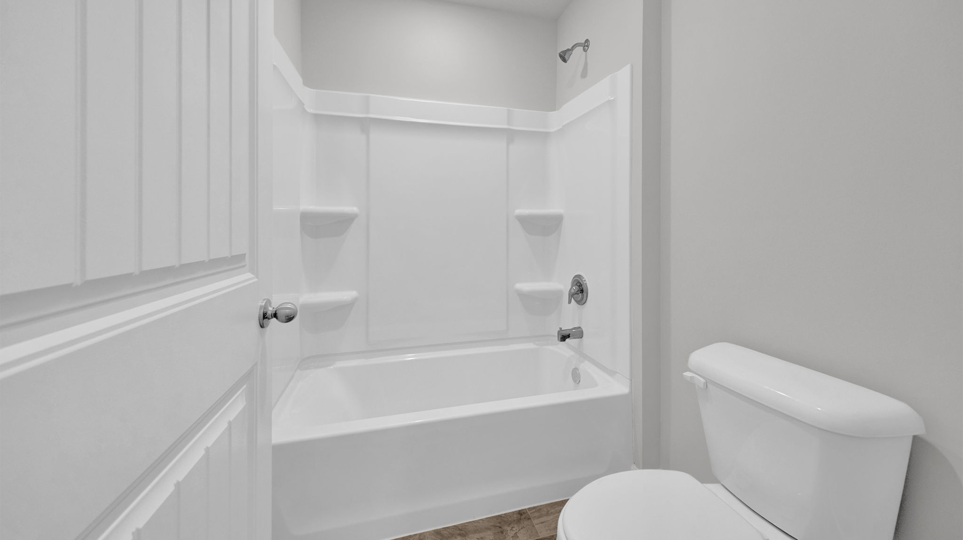 Connecting bathroom with an acrylic tub/shower insert