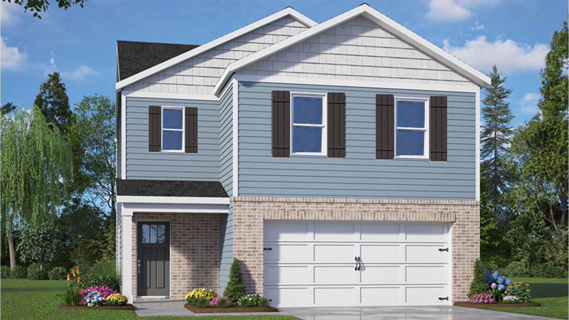 Exterior elevation of the Taylor floorplan in Chickasaw Trails