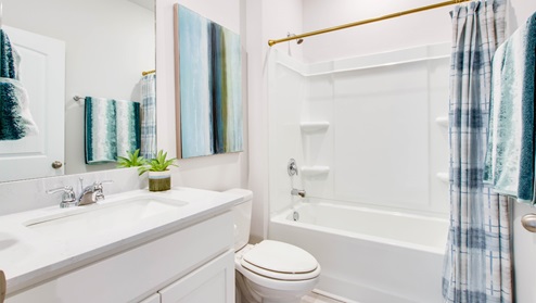 Second bathroom with a single vanity