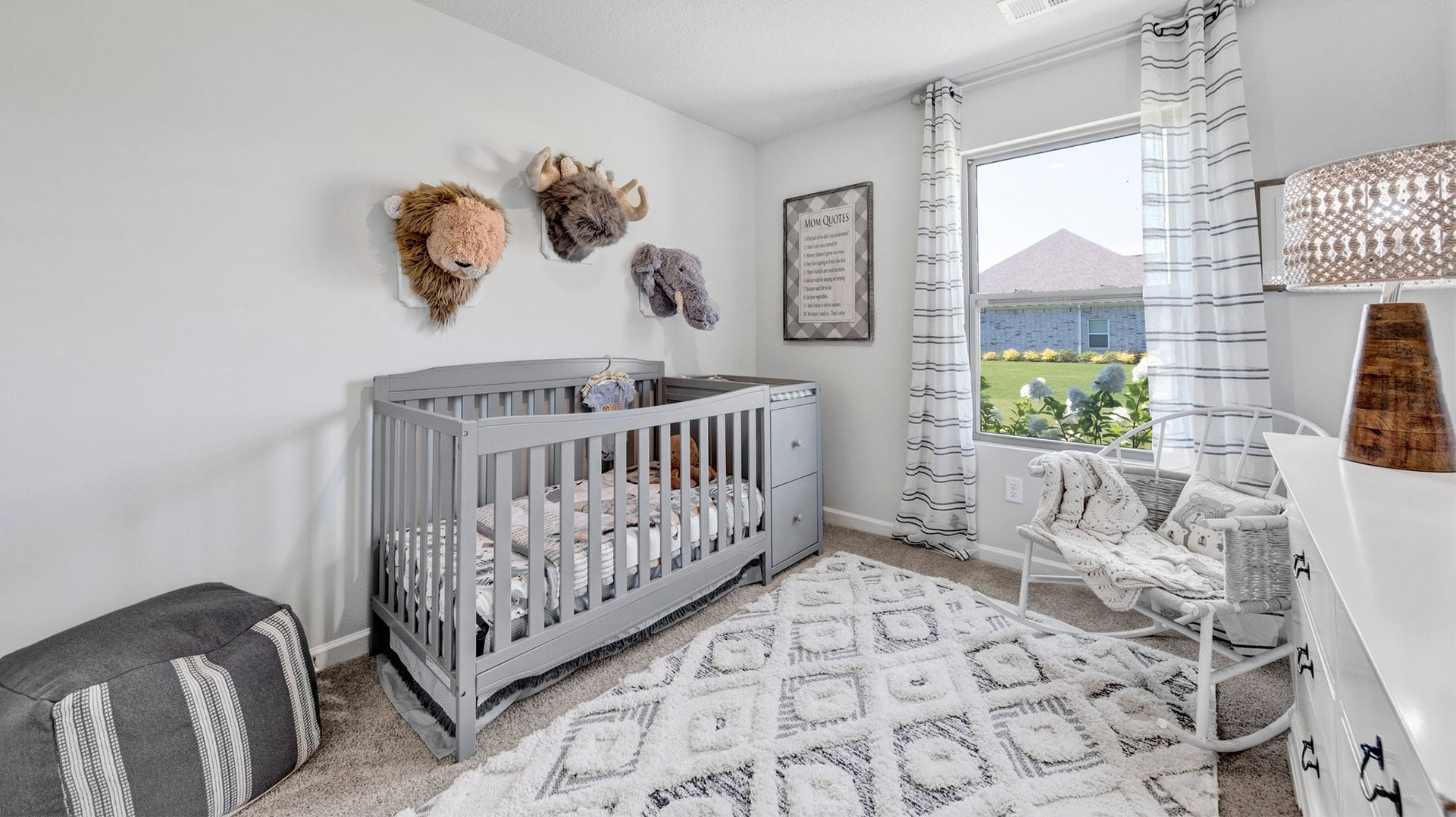 Fourth bedroom shown as a nursery