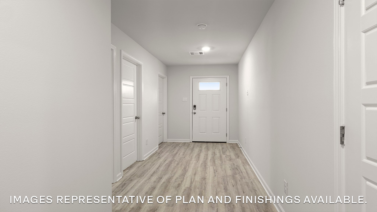 Front door entryway of the Spruce plan